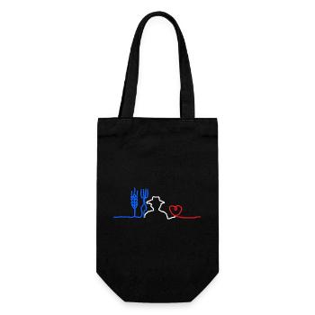 Das Herz des 🇫🇷 Bauern - Geschenkbeutel für Flaschen - Schwarz - Vorne
