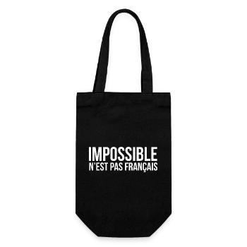 Impossible Humor T-Shirt ist nicht französisch - Geschenkbeutel für Flaschen - Schwarz - Vorne