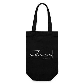 Fait pour briller - Matthieu 5:16 - Design Chrétien - Sac à bouteille - noir - Devant