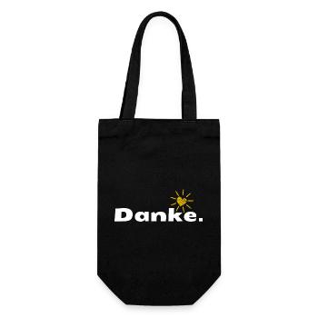 Danke HerzSonne Typografie - Geschenkbeutel für Flaschen - Schwarz - Vorne