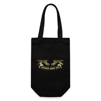 Legend with Golden Angel Wings Banner - Gift Bag for Bottles - black - Front