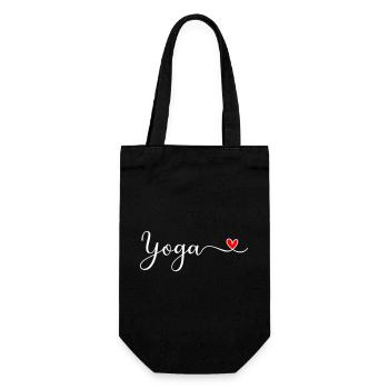 I love Yoga - Geschenkbeutel für Flaschen - Schwarz - Vorne