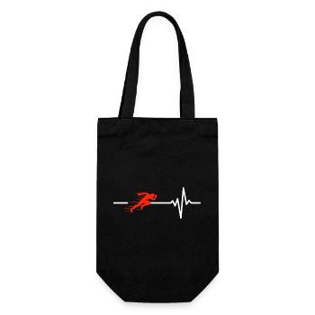 RENNEN HERZSCHLAG LAUFEN SPORT FIT SPRINT MARATHON - Geschenkbeutel für Flaschen - Schwarz - Vorne
