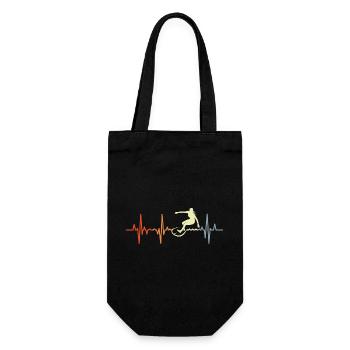 Surfer Mädchen Retro Herzklopfen - Geschenkbeutel für Flaschen - Schwarz - Vorne