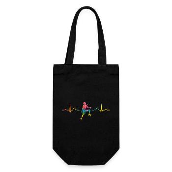Boulderer Herzschlag Boulder Bouldern - Geschenkbeutel für Flaschen - Schwarz - Vorne