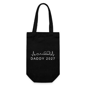 Future Daddy 2027 Heartbeat Announcement Pregnancy - Gift Bag for Bottles - black - Front