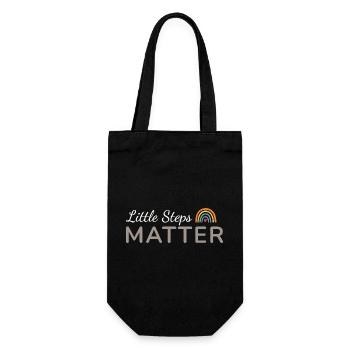 Little Steps Matter Regenbogen Taupe - Geschenkbeutel für Flaschen - Schwarz - Vorne