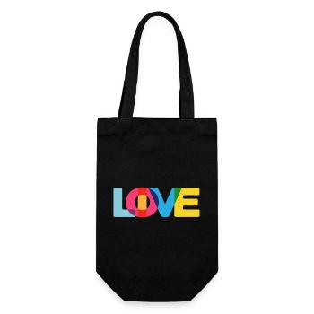 Live Love Festival Rave Party Strand Urlaub Sommer - Geschenkbeutel für Flaschen - Schwarz - Vorne
