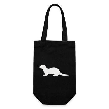 otter_tier_1 - Geschenkbeutel für Flaschen - Schwarz - Vorne