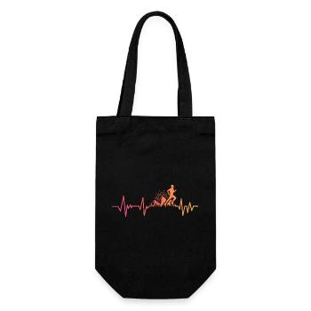Trail running sunset heartbeat trailer - Gift Bag for Bottles - black - Front