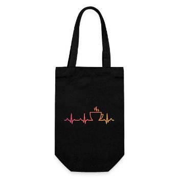 Sunset Coffee, Heartbeat, Coffee - Gift Bag for Bottles - black - Front