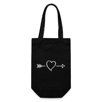 Art en ligne de flèche en forme de cœur - Sac à bouteille - noir - Devant