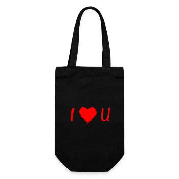 Love Graffiti Heart i LOVE YOU I Love You - Gift Bag for Bottles - black - Front