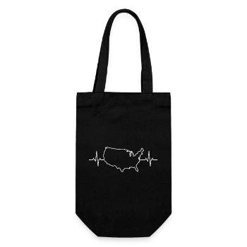 USA Map Heartbeat - Sac à bouteille - noir - Devant