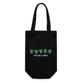 Give Peas a Chance! (dark) - Gift Bag for Bottles - black - Front