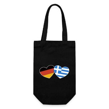 Deutsch Griechische Freundschaft - Geschenk - Geschenkbeutel für Flaschen - Schwarz - Vorne