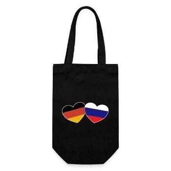 German Russian Friendship - Gift - Gift Bag for Bottles - black - Front
