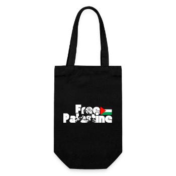 Befreit Palästina - Geschenkbeutel für Flaschen - Schwarz - Vorne