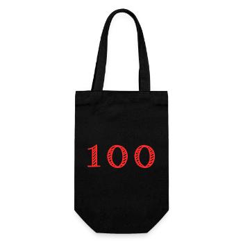 100. 100 YEARS. 100th ANNIVERSARY. 100 BIRTHDAY - Gift Bag for Bottles - black - Front