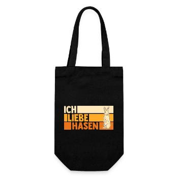 Kaninchen Hase - Geschenkbeutel für Flaschen - Schwarz - Vorne