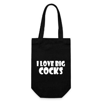 I love big cocks - Gift Bag for Bottles - black - Front