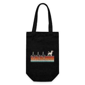 Jack Russel Terrier Herzschlag - Geschenkbeutel für Flaschen - Schwarz - Vorne