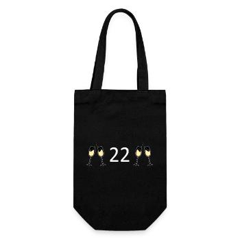 22.Geburtstag 22 Jahre Jubiläum 22 Jahre Zahl 22 - Geschenkbeutel für Flaschen - Schwarz - Vorne
