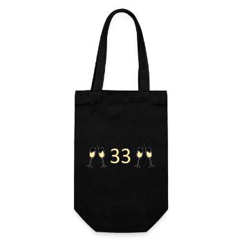 33rd Birthday 33 Years Anniversary 33 Years Number 33 - Gift Bag for Bottles - black - Front
