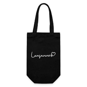 Lausanne Heartbeat Switzerland - Gift Bag for Bottles - black - Front