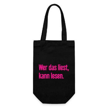 If you read this, you can read. - Gift Bag for Bottles - black - Front