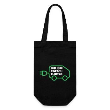 Ich bin einfach Elektro lustige Elektroauto Sprüch - Geschenkbeutel für Flaschen - Schwarz - Vorne
