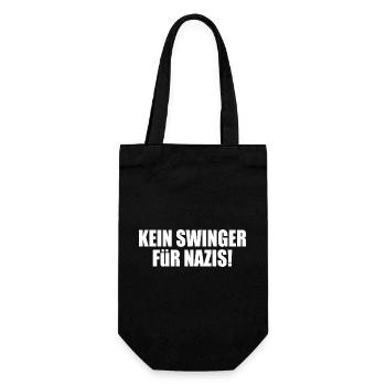 Kein swinger für nazis - Geschenkbeutel für Flaschen - Schwarz - Vorne