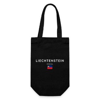 Flagge von Liechtenstein - Geschenkbeutel für Flaschen - Schwarz - Vorne