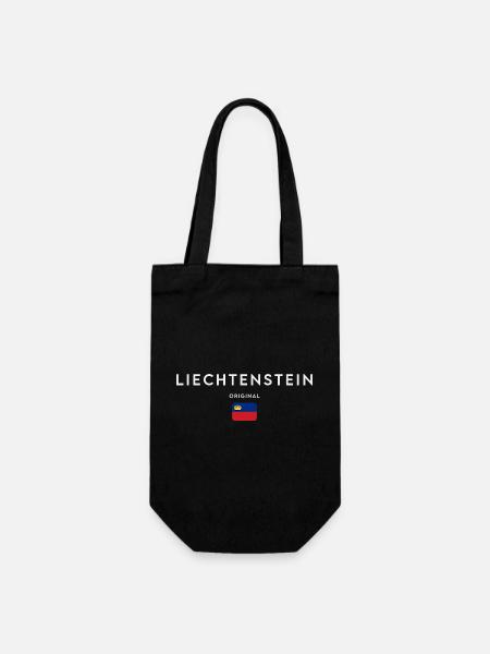 Flagge von Liechtenstein - Geschenkbeutel für Flaschen - Schwarz