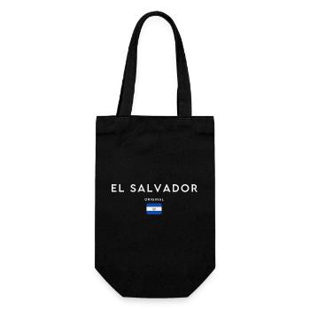 Flag of El Salvador, Salvadoran pride - Gift Bag for Bottles - black - Front