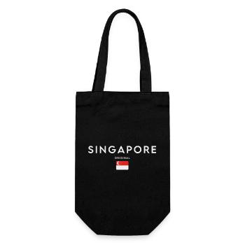 Flagge von Singapur, Stolz auf Singapur - Geschenkbeutel für Flaschen - Schwarz - Vorne
