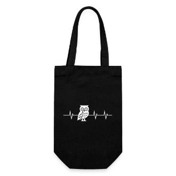 Owl Heartbeat - Geschenkbeutel für Flaschen - Schwarz - Vorne