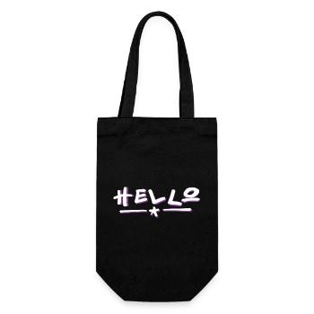 Hello lettering with color gradient - Gift Bag for Bottles - black - Front