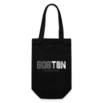 Boston Skyline Silhouette-Design - Geschenkbeutel für Flaschen - Schwarz - Vorne