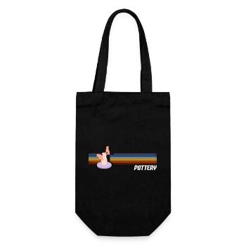 Keramikliebhaber Retro Stil Pottery - Geschenkbeutel für Flaschen - Schwarz - Vorne