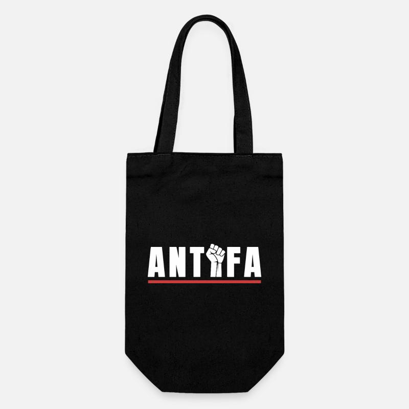 Antifa Protestfaust Antifaschistisches Statement - Geschenkbeutel für Flaschen - Schwarz