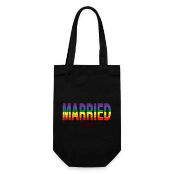 Verheiratet im Regenbogen - Geschenkbeutel für Flaschen - Schwarz - Vorne