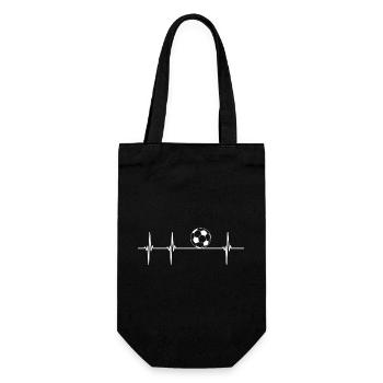 Pulsschlag Fußball - Geschenkbeutel für Flaschen - Schwarz - Vorne
