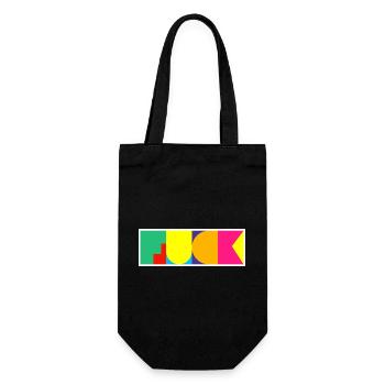 Lustiges Pop-Art-F-Wort - Geschenkbeutel für Flaschen - Schwarz - Vorne