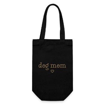 Hundemama-Herz-T-Shirt – Liebe und Zärtlichkeit - Geschenkbeutel für Flaschen - Schwarz - Vorne