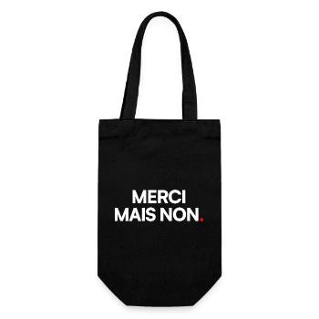 Merci mais non - Sac à bouteille - noir - Devant