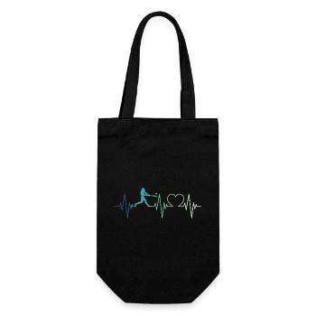 Baseball Baseball Heartbeat Baseball Player - Gift Bag for Bottles - black - Front