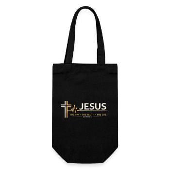 Verset biblique de Jésus, La voie de la vérité, la vie - Sac à bouteille - noir - Devant