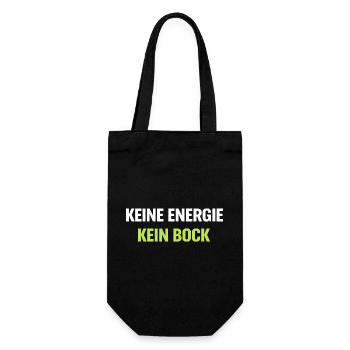 Kein Energie Kein Bock Typo Shirt - Geschenkbeutel für Flaschen - Schwarz - Vorne