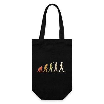 Football Evolution Lustiges Footballspieler-Geschenk - Geschenkbeutel für Flaschen - Schwarz - Vorne